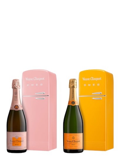 Veuve Clicquot Yellow Label Brut and Rosé Fridge x SMEG Duo