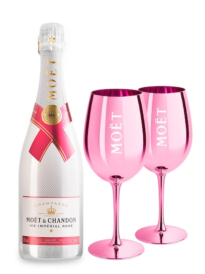 Moët & Chandon Ice Impérial Rosé & 2 Pink Glasses Set